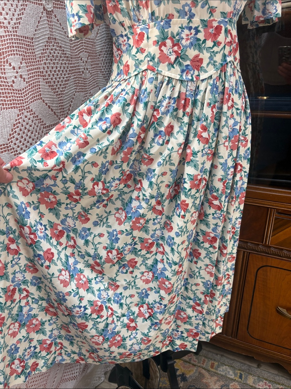 Vintage Karin Stevens Floral Midi Dress - Picture 6 of 14